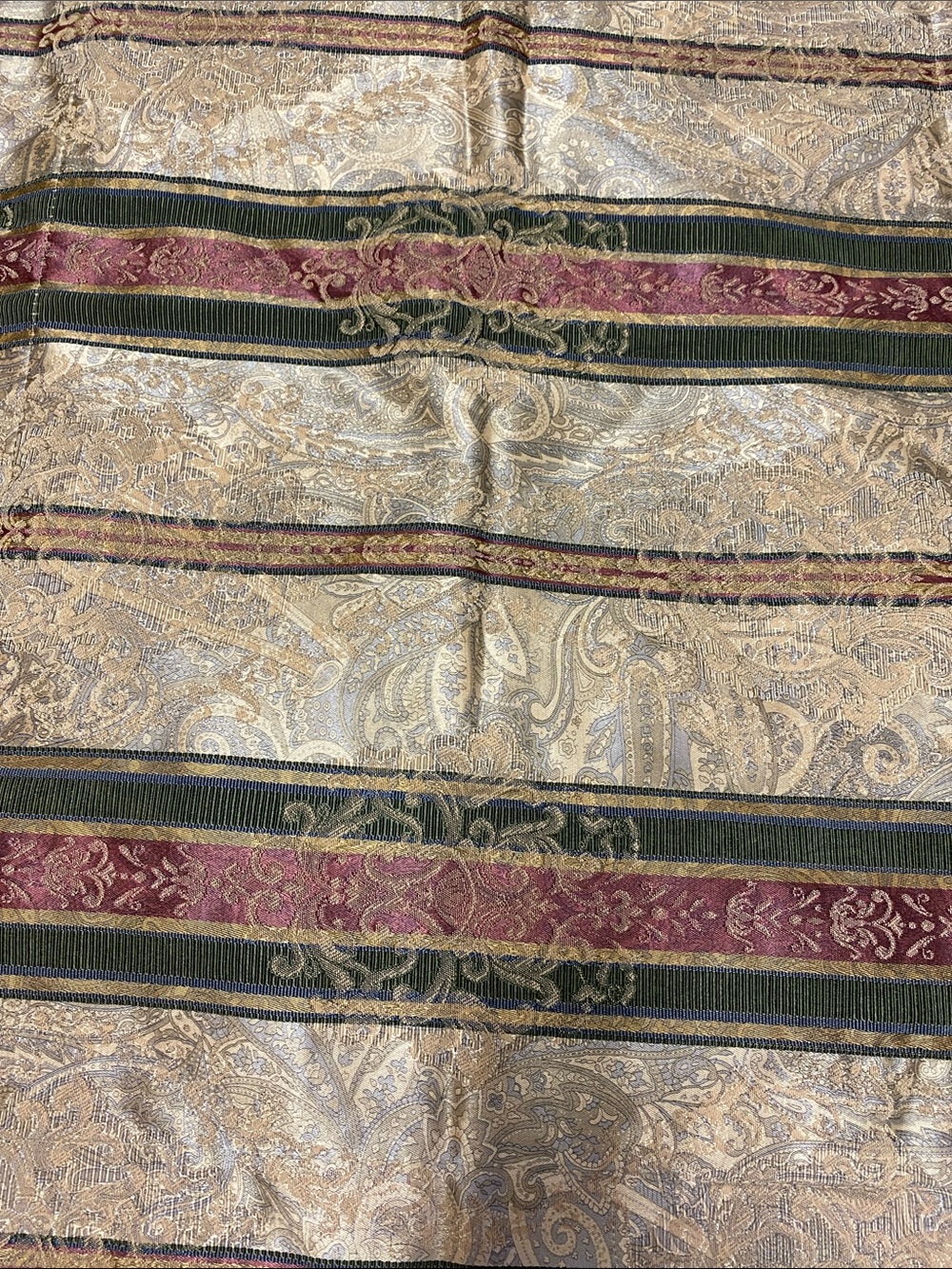 Croscill Duvet Gold Paisley with Olive and Burgundy Stripes
